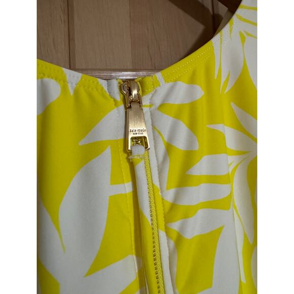 Kate Spade | NWT Yellow Floral One Piece Long Sleeve Paddle Swim Suit | Size L - Picture 3 of 11